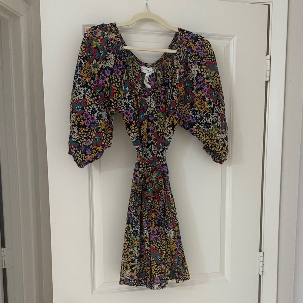 Apiece Apart Multicolor Floral Mini Dress, Small